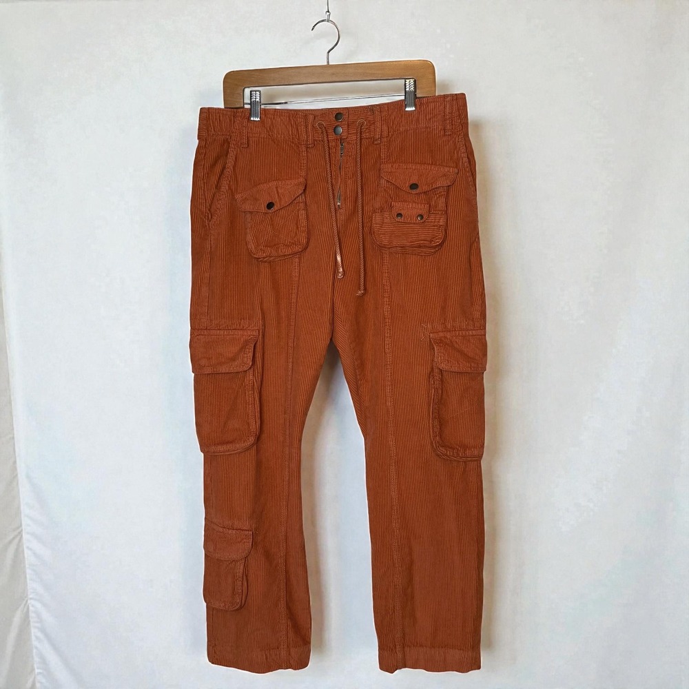 Free People Tahiti Corduroy Cargo Pants Copper Retro Utility size Medium - Picture 2 of 7